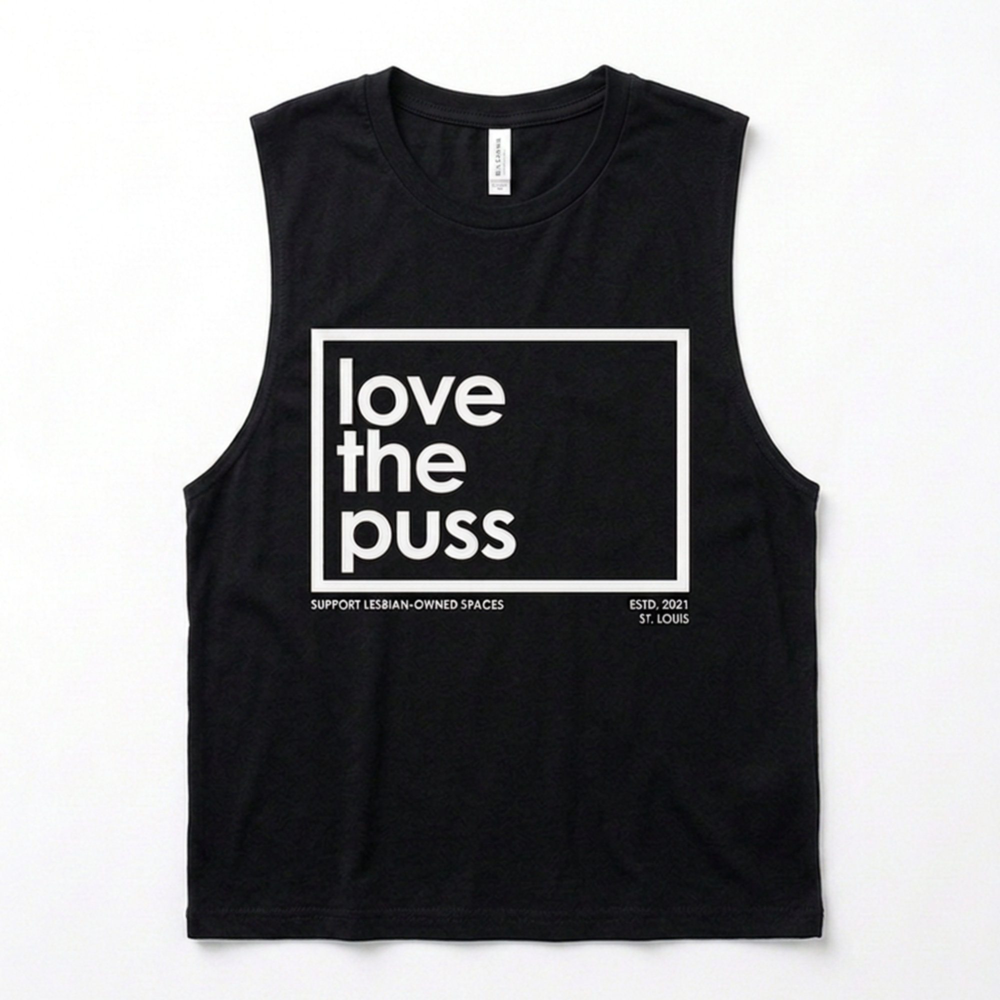 LOVE THE PUSS MUSCLE TEE